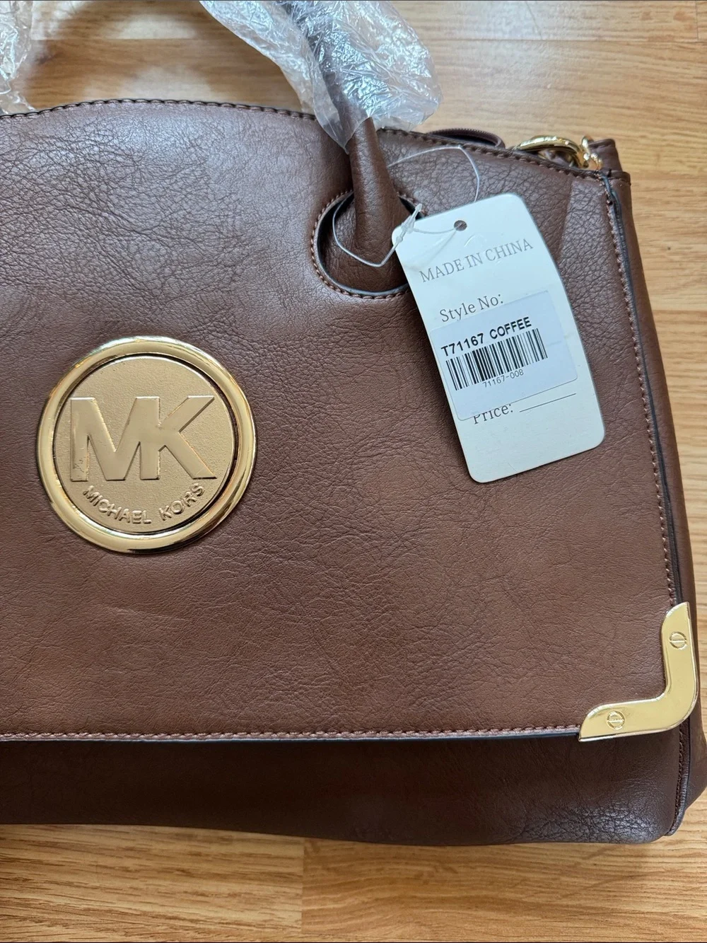 Michael Kors Chocolate Brown Leather Satchel with Gold Logo 🔅